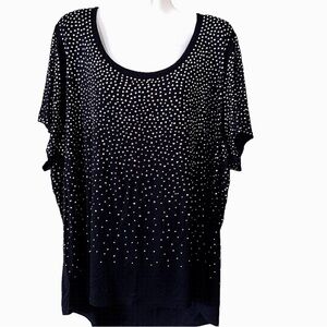 Calvin Klein studded black blouse 1X